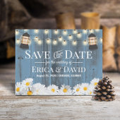 Rustige dagen & Lantern Dusty Blue Save the Date Aankondigingskaart