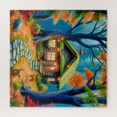 Rustige dageraad in een bos legpuzzel (Horizontaal)