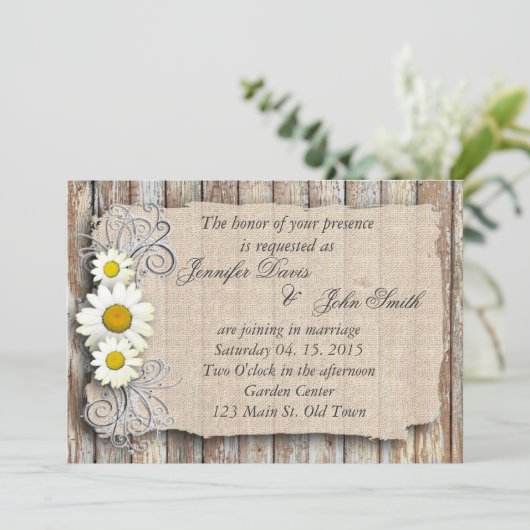 Rustige daisy barnsteenbruiloft kaart (Staand voorkant)