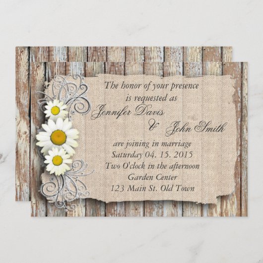 Rustige daisy barnsteenbruiloft kaart (Voorkant / Achterkant)