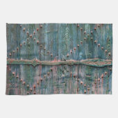 Rustige decoratieve houten poort theedoek (Horizontaal)