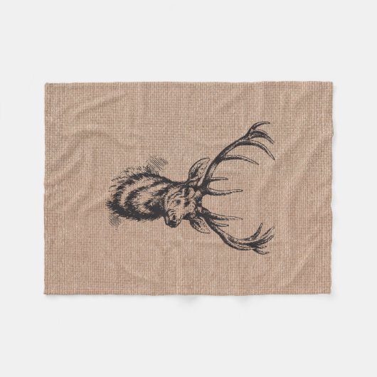 Rustige  Deer Antlers Fleece Deken (Voorkant (Horizontaal))