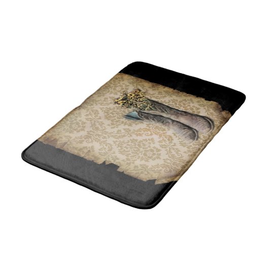 rustige demask western land cowboy boot badmat (Gekanteld)