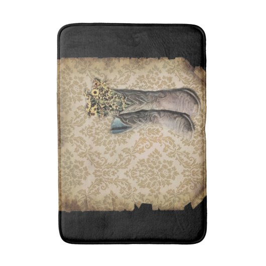 rustige demask western land cowboy boot badmat (Voorkant Verticaal)