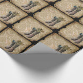 rustige demask western land cowboy boot cadeaupapier (Hoek)
