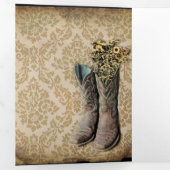 rustige demask western land cowboy boot drieluik kaart (Binnenzijde eerst)