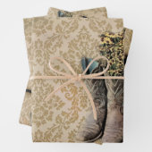 rustige demask western land cowboy boot inpakpapier vel (In situ)