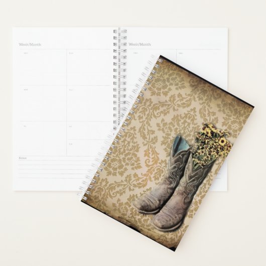 rustige demask western land cowboy boot planner (Display)