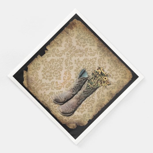 rustige demask western land cowboy boot servet (Hoek)