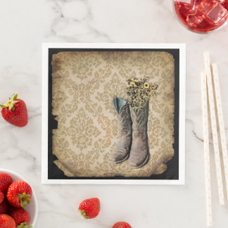 rustige demask western land cowboy boot servet