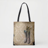 rustige demask western land cowboy boot tote bag (Voorkant)