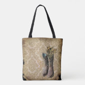 rustige demask western land cowboy boot tote bag (Achterkant)