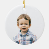 Rustige dennen monogram foto Kerstmis Keramisch Ornament (Achterkant)