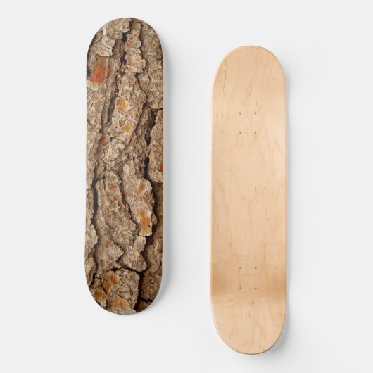 Rustige dennenbast textuur persoonlijk skateboard (Voorkant)