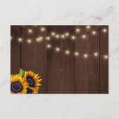 Rustige details over de bruiloft van zonnebloemen informatiekaartje (Achterkant)