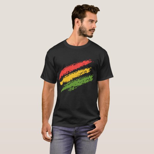 Rustige diagonale Rasta Stripes T-shirt (Voorkant volledig)