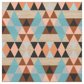 Rustige Diamond Squares Triangles Wood Art Pattern Stof (Close Up)