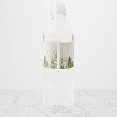 Rustige dieren Hout White Floral Baby shower Waterfles Etiket (Achterkant)