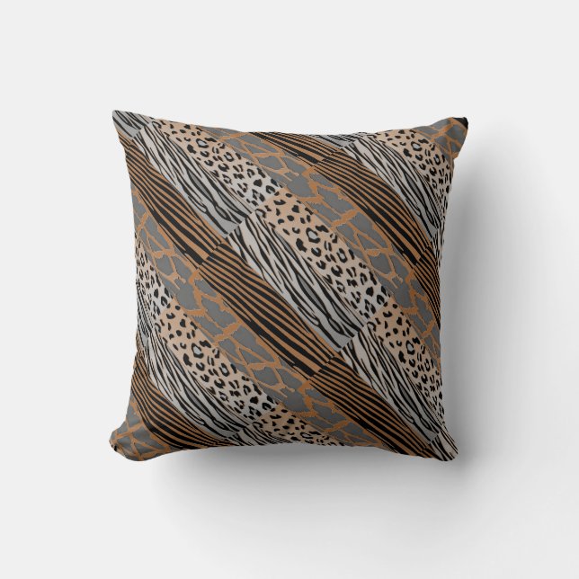 Rustige dierenpatchwork Zebra Stripe Pillow Kussen (Voorkant)