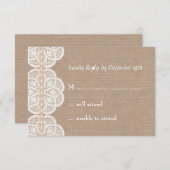 Rustige  Doily Wedding RSVP-kaart RSVP Kaartje (Voorkant / Achterkant)