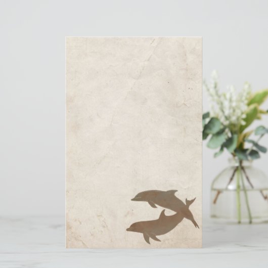 Rustige dolfijnenwedstrijd briefpapier (Staand voorkant)