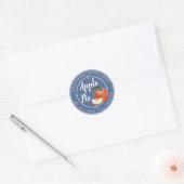 Rustige donkerblauwe zelfgemaakte appeltaart ronde sticker (Envelop)