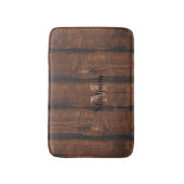 Rustige, donkerbruin, oud hout Monogram Badmat (Voorkant Verticaal)