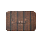 Rustige, donkerbruin, oud hout Monogram Badmat (Voorkant)