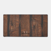 Rustige, donkerbruin, oud hout Monogram Bureaumat (Voorkant)