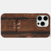Rustige, donkerbruin, oud hout Monogram Case-Mate iPhone Case (Achterkant (horizontaal))