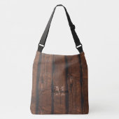Rustige, donkerbruin, oud hout Monogram Crossbody Tas (Voorkant)