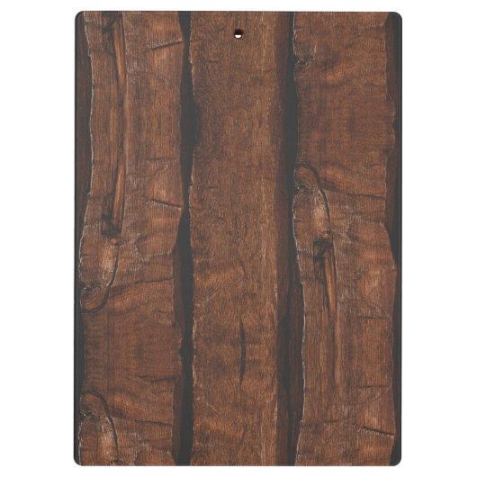 Rustige, donkerbruin, oud hout Monogram Klembord (Achterkant)