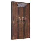 Rustige, donkerbruin, oud hout Monogram Klembord (Rechts)