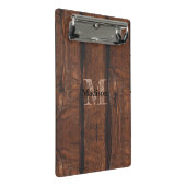 Rustige, donkerbruin, oud hout Monogram Mini Klembord (Schuin)