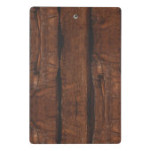 Rustige, donkerbruin, oud hout Monogram Mini Klembord (Achterkant)