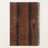 Rustige, donkerbruin, oud hout Monogram Notitieboek (Achterkant)