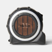 Rustige, donkerbruin, oud hout Monogram Rolmaat (Voorkant)