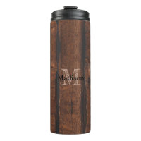 Rustige, donkerbruin, oud hout Monogram