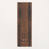 Rustige, donkerbruin, oud hout Monogram Yogamat (Voorkant)