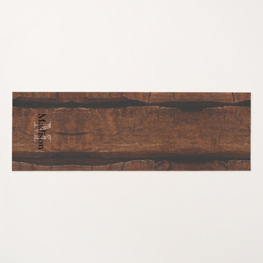 Rustige, donkerbruin, oud hout Monogram Yogamat (Voorkant (horizontaal))