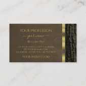 Rustige donkerbruine boomschors Hout Goud Grens Visitekaartje (Achterkant)