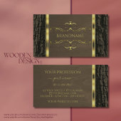 Rustige donkerbruine boomschors Hout Goud Grens Visitekaartje