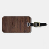 Rustige, donkerbruine houten flank landstijl bagagelabel (Voorkant horizontaal)