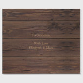 Rustige, donkerbruine houten flank landstijl cadeaupapier (Vlak)