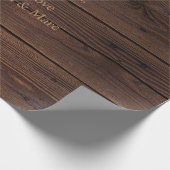 Rustige, donkerbruine houten flank landstijl cadeaupapier (Hoek)