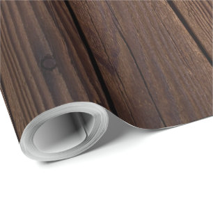 Rustige, donkerbruine houten flank landstijl cadeaupapier