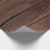 Rustige, donkerbruine houten flank landstijl cadeaupapier (Hoek)
