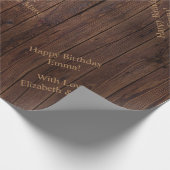 Rustige, donkerbruine houten flank landstijl cadeaupapier (Hoek)