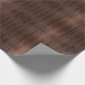 Rustige, donkerbruine houten flank landstijl cadeaupapier (Hoek)