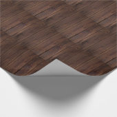 Rustige, donkerbruine houten flank landstijl cadeaupapier (Hoek)